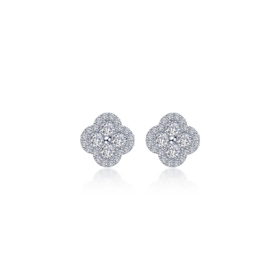 0.8ct Halo Stud Earrings 