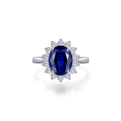 Lafonn Lab Sapphire & Halo Ring 